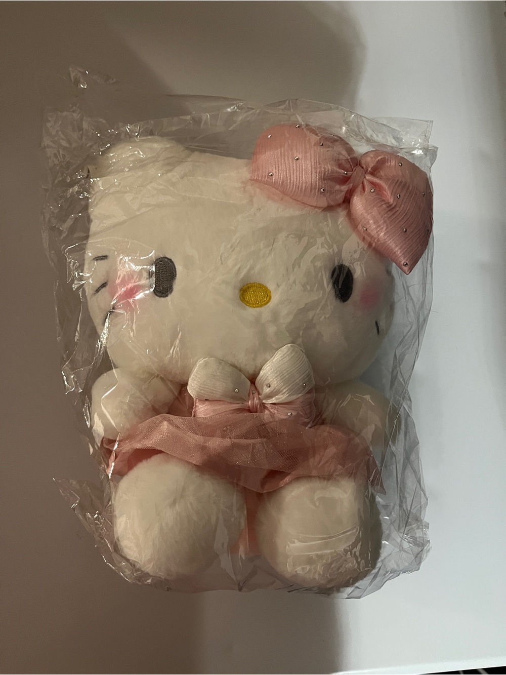 Hello Kitty Plush Doll with Pink Bow and Dress